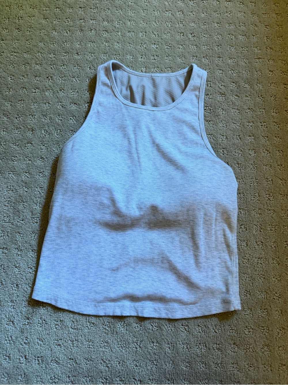 Vuori Ribbed High-Neck Plyo Tank Top - Light Gray
